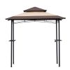 Outdoor Grill Gazebo 8 x 5 Ft, Shelter Tent, Double Tier Soft Top Canopy and Steel Frame with hook and Bar Counters