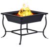 Fire Pit Black 17.7"x17.7"x17.7" cm Steel