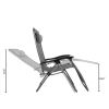 2PCS Zero Gravity Lounge Chair Grey with Portable Cup Holder Table  YJ