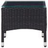 Coffee Table Black 23.6"x15.7"x14.2" Poly Rattan