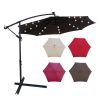 10 ft Outdoor Patio Umbrella Solar Powered LED Lighted Sun Shade Market Waterproof 8 Ribs Umbrella with Crank and Cross Base for Garden Deck Backyard