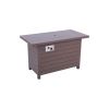 Living Source International 25" H x 42" W Aluminum Outdoor Fire Pit Table with Lid