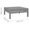 Patio Footstool Gray Solid Pinewood