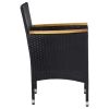 Garden Dining Chairs 2 pcs Poly Rattan Black