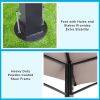 8x5 Outdoor Grill Gazebo 2-Tier Vented BBQ Canopy Steel Frame, Brown