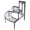 3 Tier Quarter Round Plant Corner Shelf Plant Stand Outdoor YF