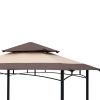 Outdoor Grill Gazebo 8 x 5 Ft, Shelter Tent, Double Tier Soft Top Canopy and Steel Frame with hook and Bar Counters