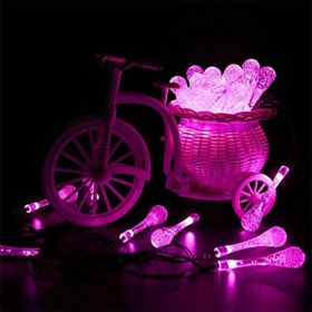 Water Drop Fairy LED Lights (Color: Pink)