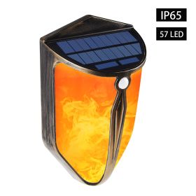 Waterproof Garden Security Lighting Solar LED Wall Lamp with Human Motion Sensor (Color: Copper)