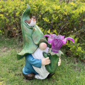 Solar Elf Statue American Luminescence (Color: Dwarf hugs lily)