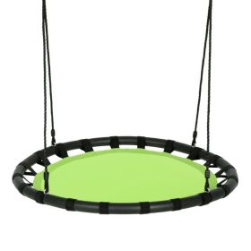 Yard Flying Saucer Round Tree Swing Kids Play Set W/Adjustable Ropes (Type: Swing, Color: Green)