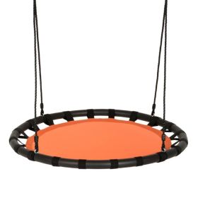 Yard Flying Saucer Round Tree Swing Kids Play Set W/Adjustable Ropes (Type: Swing, Color: Orange)