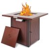 28in Outdoor Propane Fire Pit Table 50,000 BTU Silver Square Gas Fire Pit Table