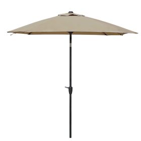 7.7FT Courtyard umbrella Outdoor straight pole umbrella XH (Color: khaki)