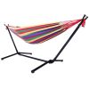 Patio Garden Portable Outdoor Polyester Hammock Set Red With Hammock Stand And Handbag