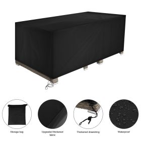 210D Oxford Cloth Outdoor Furniture Dust Cover Rain Cover Outdoor Table And Chair Cover Black YJ (size: S)