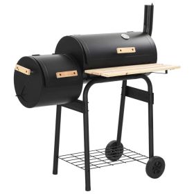 Classic Charcoal BBQ Offset Smoker (Color: Black)