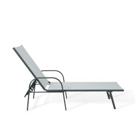 Upland 77" Long Reclining Single Chaise, Adjustable Patio Chaise Lounge, Outdoor Folding Lounge Recliner Chairs w/Adjustable Backrest (Style: JYB3001FN1)