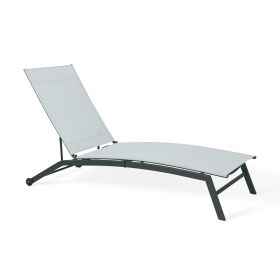 Upland 77" Long Reclining Single Chaise, Adjustable Patio Chaise Lounge, Outdoor Folding Lounge Recliner Chairs w/Adjustable Backrest (Style: JYB3006F-C)