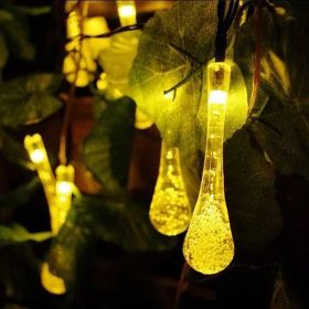 Dew Droplets 20 LED Solar Lights Falling Like Dew (Color: Warm white)