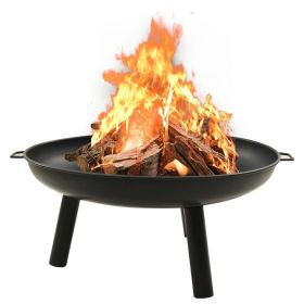 Fire Pit 35.8"x32.1"x15.7" Steel (Color: Black)