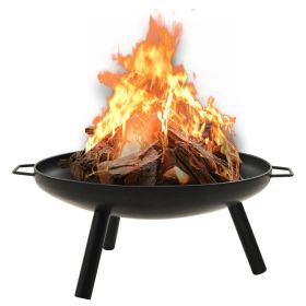 Fire Pit 27.6"x23.2"x11" Steel (Color: Black)