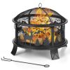 Outdoor Patio Garden Beach Camping Bonfire Party Fire Pit With BBQ Grill