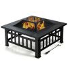 Outdoor Patio Garden Beach Camping Bonfire Party Fire Pit With BBQ Grill