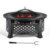 Outdoor Patio Garden Beach Camping Bonfire Party Fire Pit With BBQ Grill