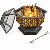 Outdoor Patio Garden Beach Camping Bonfire Party Fire Pit With BBQ Grill