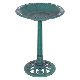 New Design Outdoor Garden Green Pedestal Bird Bath Feeder (Type: bird, Color: Green)