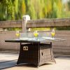 Brown Wicker Patio Firepit  Dining Table (Table Only)