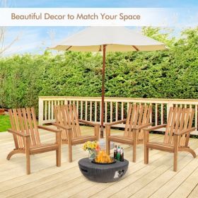 Outdoor Durable Patio Acacia Wood Adirondack Lounge Armchair (Color: Natural)