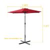 Outdoor Patio Umbrella Table Market Umbrella with Push Button Tilt and 360 Degree Rotation crank for Garden, Deck, Backyard, Pool XH