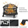 Outdoor Patio Garden Beach Camping Bonfire Party Fire Pit With BBQ Grill