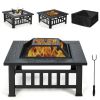 Outdoor Patio Garden Beach Camping Bonfire Party Fire Pit With BBQ Grill