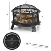 Outdoor Patio Garden Beach Camping Bonfire Party Fire Pit With BBQ Grill