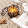 Outdoor Patio Garden Beach Camping Bonfire Party Fire Pit With BBQ Grill