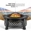 Outdoor Patio Garden Beach Camping Bonfire Party Fire Pit With BBQ Grill