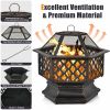 Outdoor Patio Garden Beach Camping Bonfire Party Fire Pit With BBQ Grill