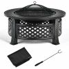 Outdoor Patio Garden Beach Camping Bonfire Party Fire Pit With BBQ Grill