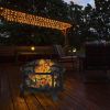 Outdoor Patio Garden Beach Camping Bonfire Party Fire Pit With BBQ Grill