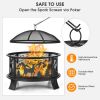 Outdoor Patio Garden Beach Camping Bonfire Party Fire Pit With BBQ Grill