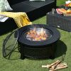 Outdoor Patio Garden Beach Camping Bonfire Party Fire Pit With BBQ Grill