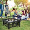 Outdoor Patio Garden Beach Camping Bonfire Party Fire Pit With BBQ Grill