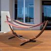 Patio Garden Portable Outdoor Polyester Hammock Set Red With Hammock Stand And Handbag