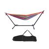 Patio Garden Portable Outdoor Polyester Hammock Set Red With Hammock Stand And Handbag