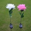 LED Chrysanthemum Flower Stake Light Solar Energy Rechargeable for Outdoor Garden