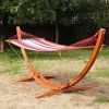 Patio Garden Portable Outdoor Polyester Hammock Set Red With Hammock Stand And Handbag