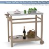 Outdoor Prep Cart Dining Table for Pizza Oven, Patio Grilling Backyard BBQ Grill Cart